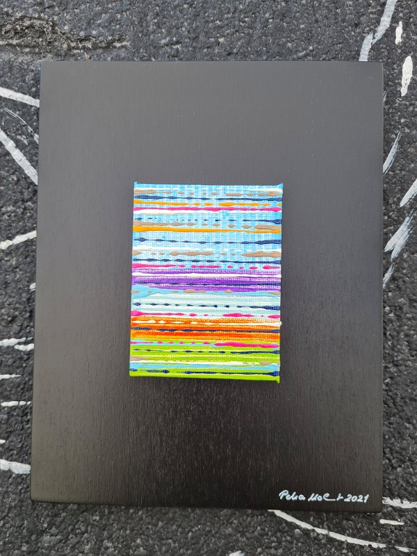 Coloured lines 9 2021, 22x17, Acryl-Lack auf LW, SOLD